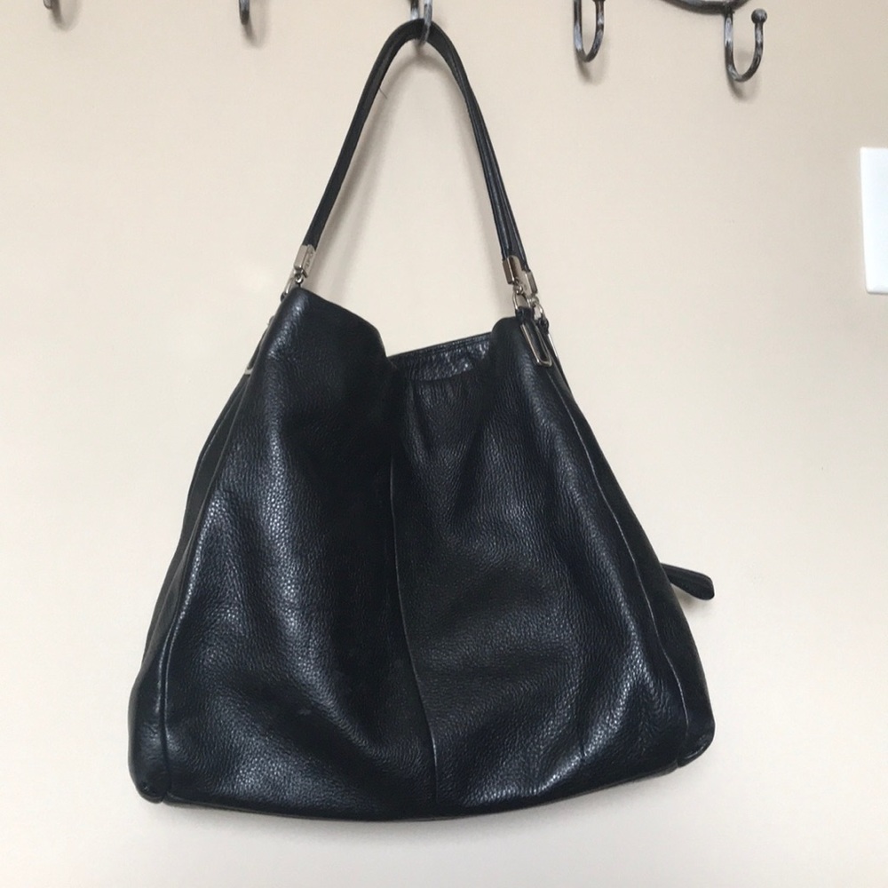 COACH solid leather black purse